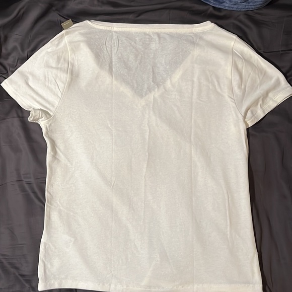 J Crew Stretch Linen Tee White L NWT - Picture 6 of 6